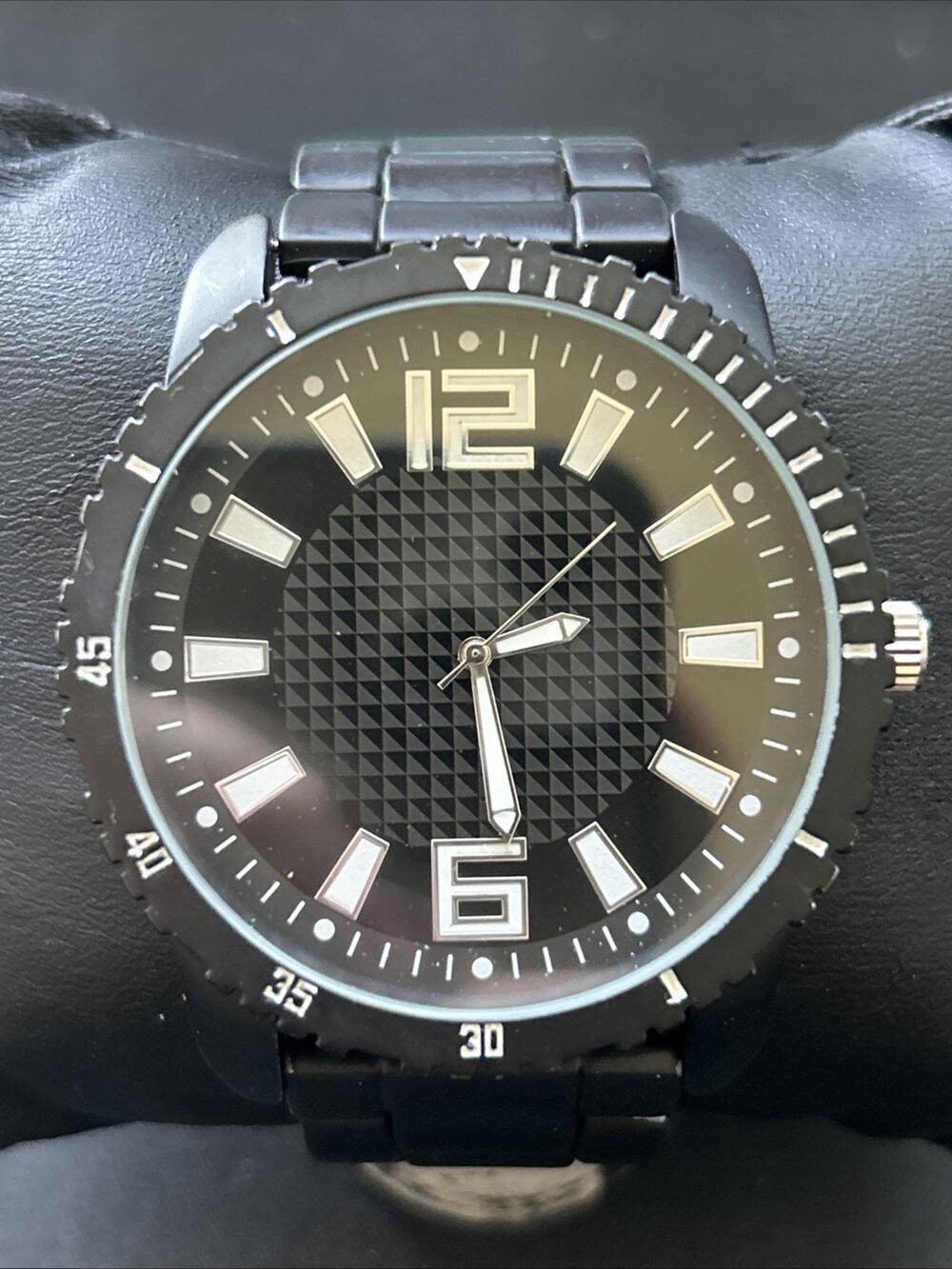 Accutime Black Dial And Band Men’s Quartz Watch
